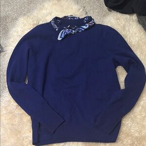 Sandro Silk Tie Neck Sweater